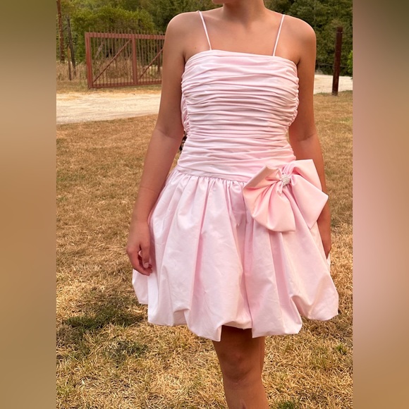 Vintage Nieman Marcus Baby Pink Puff Dress with Bow - Picture 8 of 9